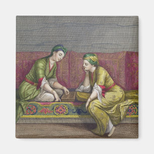 Imán Chicas turcos, jugando Mangala, siglo XVIII (engr