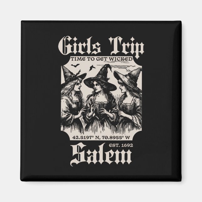 Imán Chicas Viajan Salem 1692 Perdieron A Una Bruja (Frente)