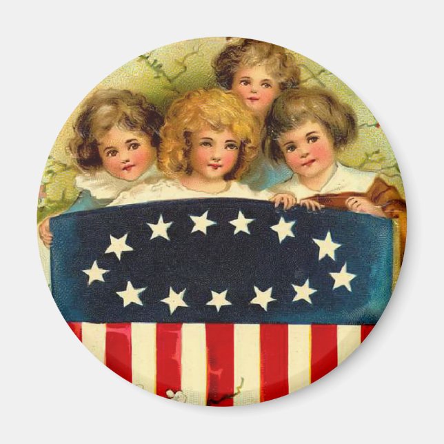 Imán Chicas Vintage Round Magnet (Frente)