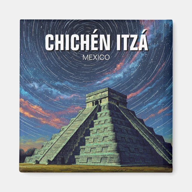 Imán Chichen Itza México Viajes Estrellas Nocturnas (Frente)