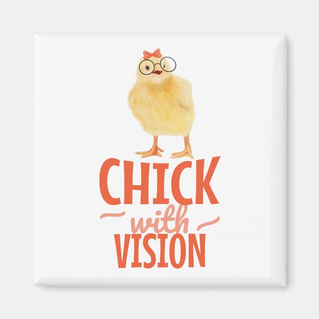 Imán Chick Cuaderno Con Gafas - Chick Con Visión (Frente)