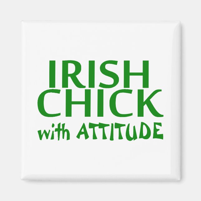 Imán Chick irlandés con actitud (Frente)