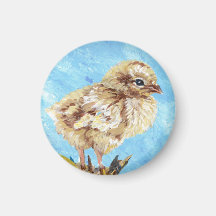 Chick on Blue