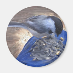 Imán "Chickadee en mi rodilla "