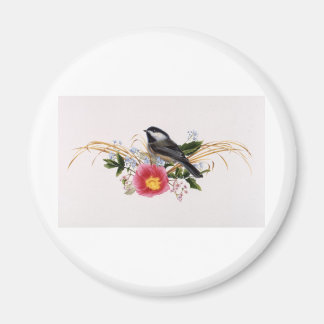 Imán Chickadee Floral