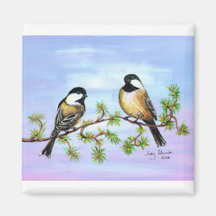 Imán Chickadees capsulados negro