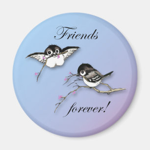 Imán Chickadees Friends Forever Magnet