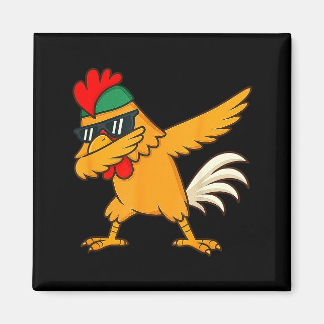 Imán Chicken Dab Meme Animal Dance Funny For Men Women  (Frente)