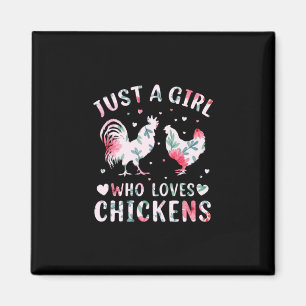 Imán Chicken Lover Chica que ama a las gallinas