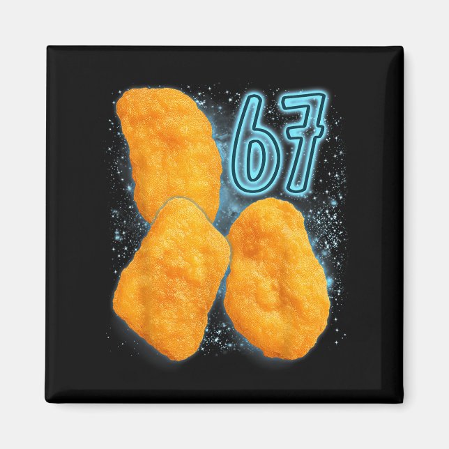 Imán Chicken Nugget Lover 67 Meme Six Seven Fried Chick (Frente)