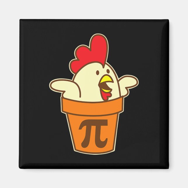 Imán Chicken Pot Pi Geek Pie Matemáticas Pun Funny (Frente)