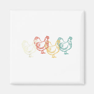 Imán Chicken Vintage T Shirt Graciosos Regalos de granj