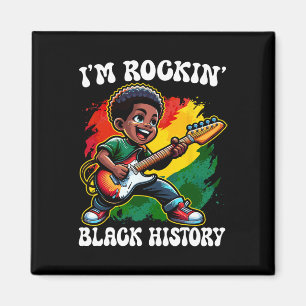 Imán Chico Afro Negro Estoy Rockeando Gui del Mes de la