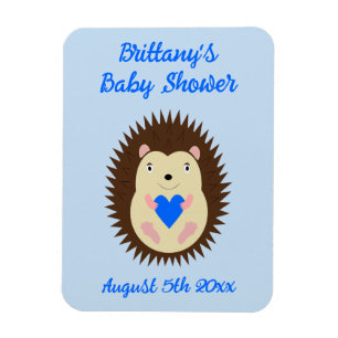 Imán Chico Bebé Azul Corazón Erizo Baby Shower