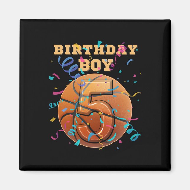 Imán Chico de cumpleaños 5 cinco años jugadores de Sket (Frente)