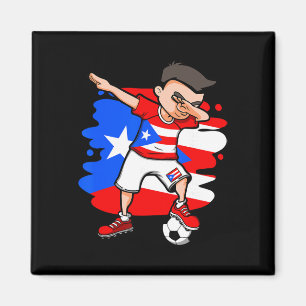 Imán Chico de fútbol haciendo Dabbing Puerto Rico Fans 