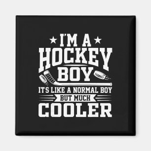 Imán Chico de Hockey sobre Hielo Como Chico Normal Pero