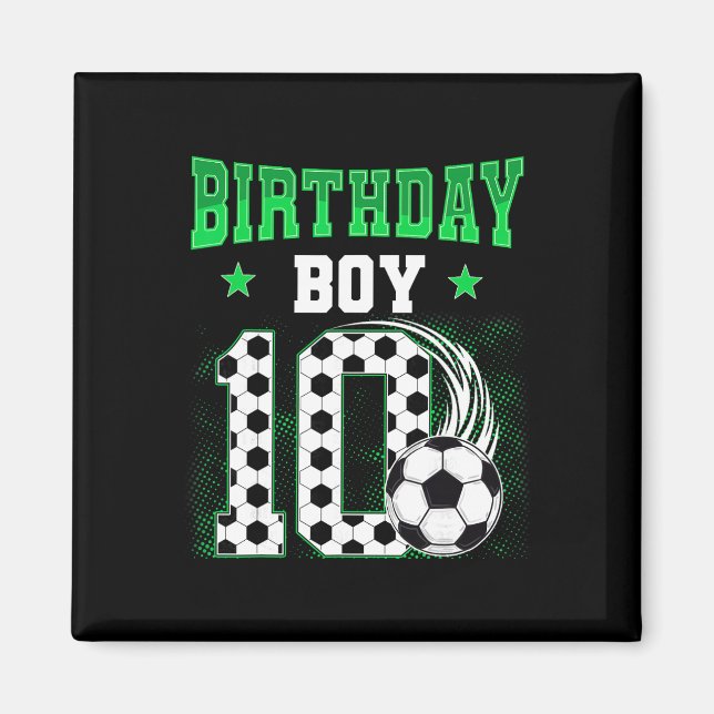 Imán Chico divertido cumpleaños 10 tema partido fútbol  (Frente)