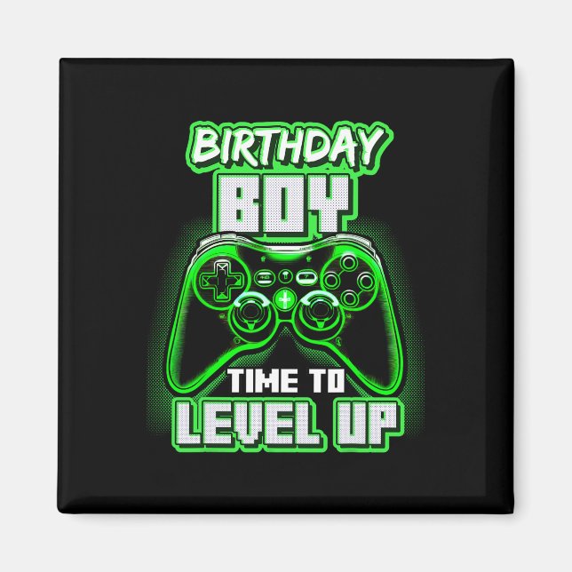 Imán Chico Hora De Subir De Nivel Cumpleaños De Videoju (Frente)