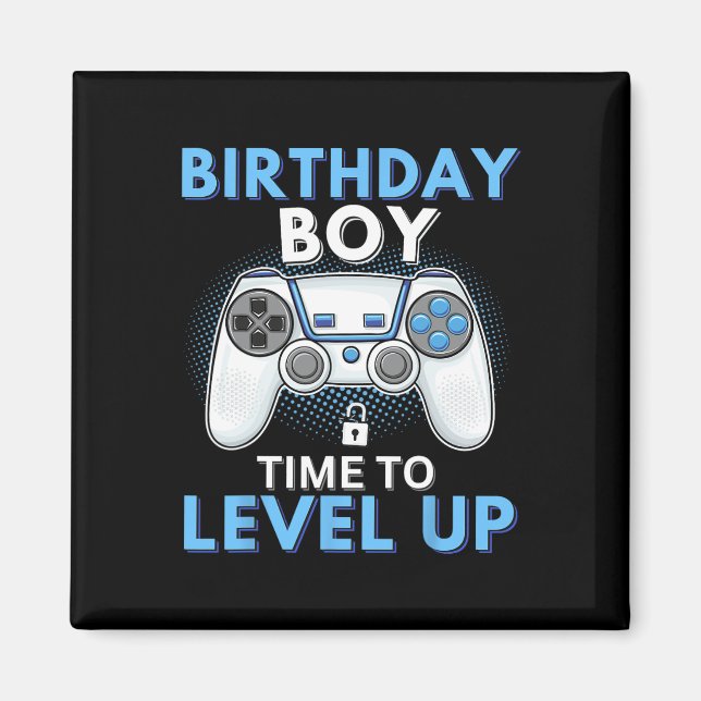 Imán Chico Hora De Subir De Nivel Cumpleaños Videojuego (Frente)