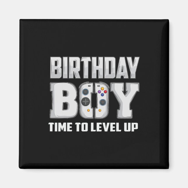 Imán Chico Hora De Subir De Nivel Cumpleaños Videojuego (Frente)