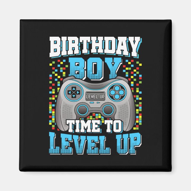 Imán Chico Hora De Subir De Nivel Videojuego Cumpleaños (Frente)