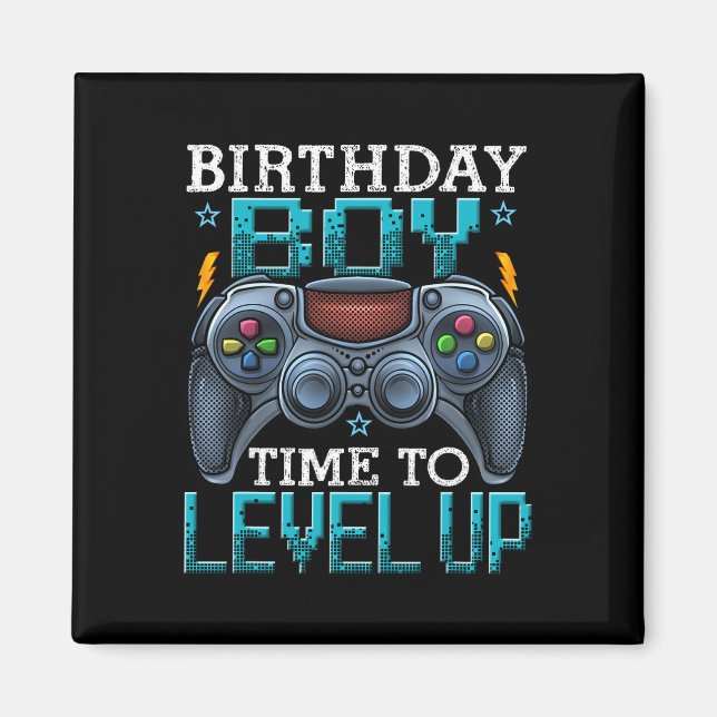 Imán Chico Hora De Subir De Nivel Videojuego Cumpleaños (Frente)
