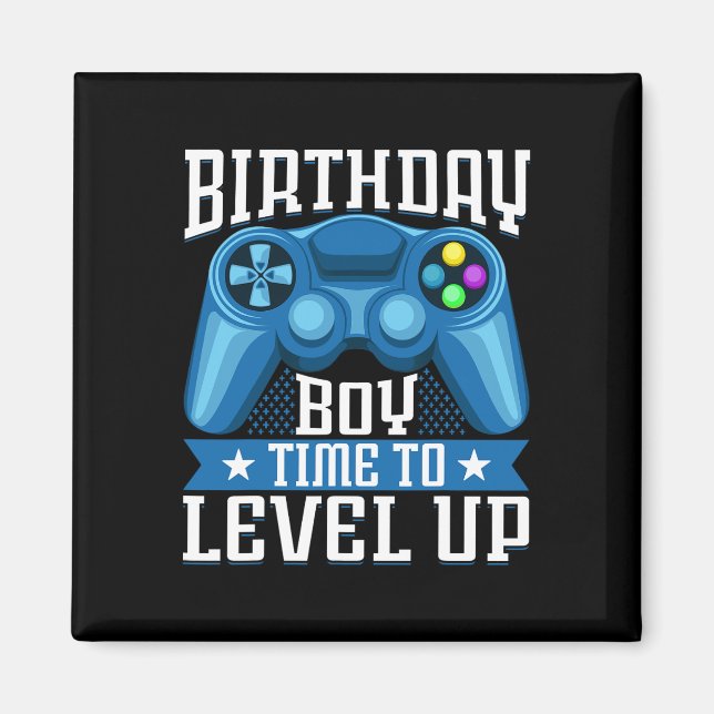 Imán Chico Hora De Subir De Nivel Videojuego Cumpleaños (Frente)