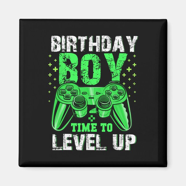 Imán Chico Hora De Subir De Nivel Videojuego Cumpleaños (Frente)