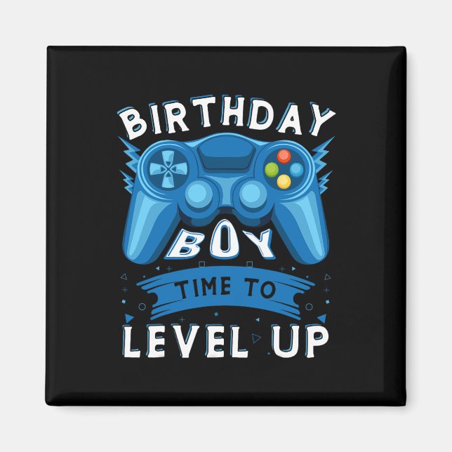 Imán Chico Hora De Subir De Nivel Videojuego Cumpleaños (Frente)