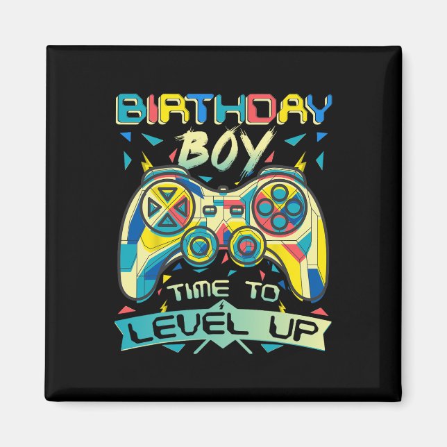 Imán Chico Hora De Subir De Nivel Videojuego Cumpleaños (Frente)