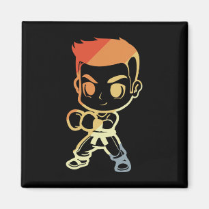 Imán Chico kickboxing Dibujo animado Mirar Kickboxer Ka