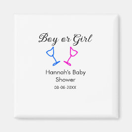 Imán Chico o chica ducha de bebé luz azul rosa fecha