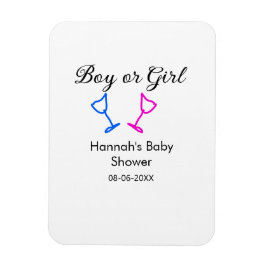 Imán Chico o chica ducha de bebé luz azul rosa fecha