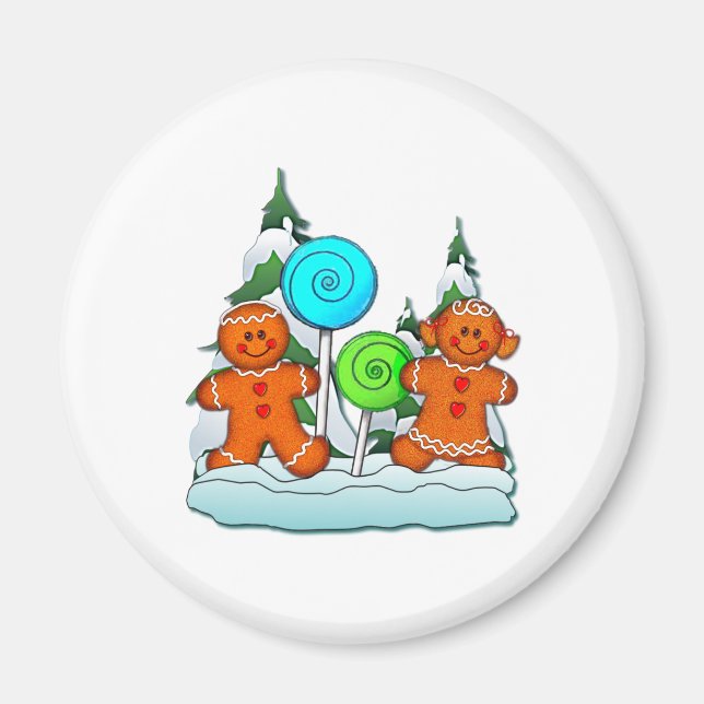 IMÁN CHICOS DE GINGERBREAD Y LOLLIPOPS DE SHARON SHARPE (Frente)