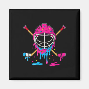 Imán Chicos de hockey con helado goteando Jugador de ho