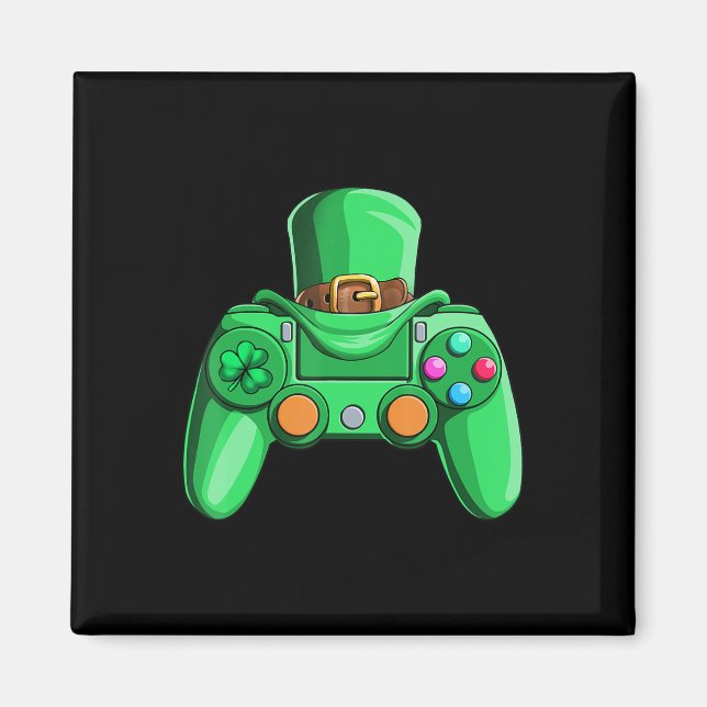 Imán Chicos Jugadores De Videojuegos Día De San Patrici (Frente)