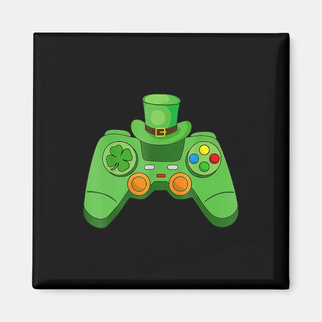 Imán Chicos Jugadores De Videojuegos Día De San Patrici (Frente)