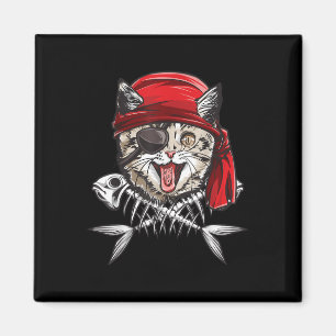 Imán Chicos Piratas Del Gato Jolly Roger Flag Skull Y C