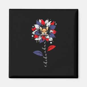 Imán Chihuahua 4 De Julio Patriótico Del Girasol