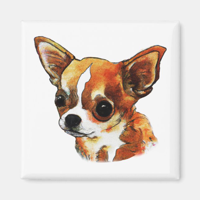 Imán Chihuahua acuarela (Frente)