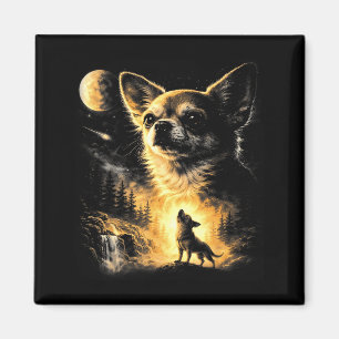 Imán Chihuahua aullando a la luna divertido tengo ese p