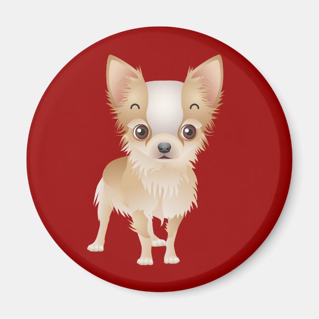 Imán Chihuahua Cuppy Perro Red Fridge Magnet (Frente)