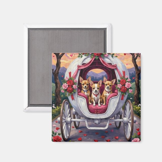 Imán Chihuahua Dog Valentine's Day (Anverso/Reverso)