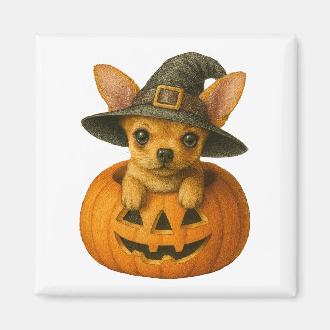 Imán Chihuahua en calabaza (Frente)