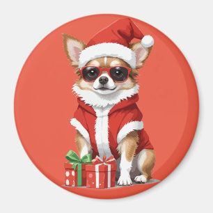 Imán Chihuahua En Santa Costume Adorable Funny Mascota