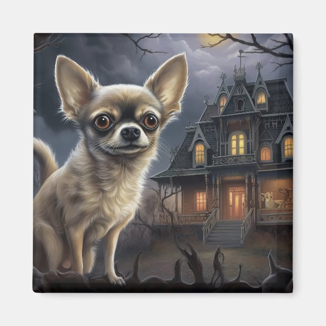 Imán chihuahua Halloween Scary (Frente)