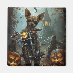 Imán Chihuahua Motocicleta Halloween Da miedo