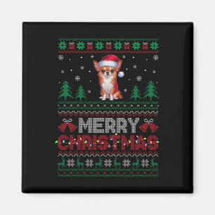 Imán Chihuahua Perro ama Santa Hat Árbol de Navidad