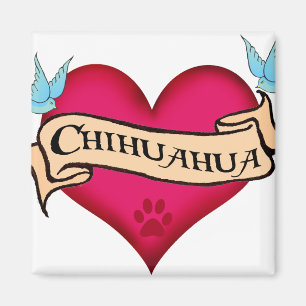 Imán Chihuahua Tattoo Heart